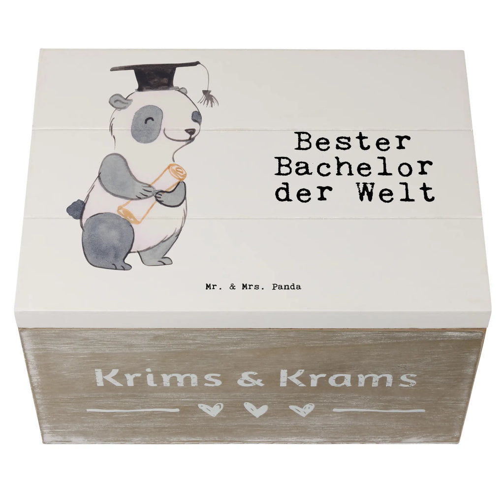 Holzkiste Panda Bester Bachelor der Welt Holzkiste, Kiste, Schatzkiste, Truhe, Schatulle, XXL, Erinnerungsbox, Erinnerungskiste, Dekokiste, Aufbewahrungsbox, Geschenkbox, Geschenkdose, für, Dankeschön, Geschenk, Schenken, Geburtstag, Geburtstagsgeschenk, Geschenkidee, Danke, Bedanken, Mitbringsel, Freude machen, Geschenktipp, Bachelor, Student, Studium, Sohn, Spaß, Musterschüler, lustig, Studienabschluss, witzig, Universität, Abschluss, Alumni, Uni, Studenten, Hochschule