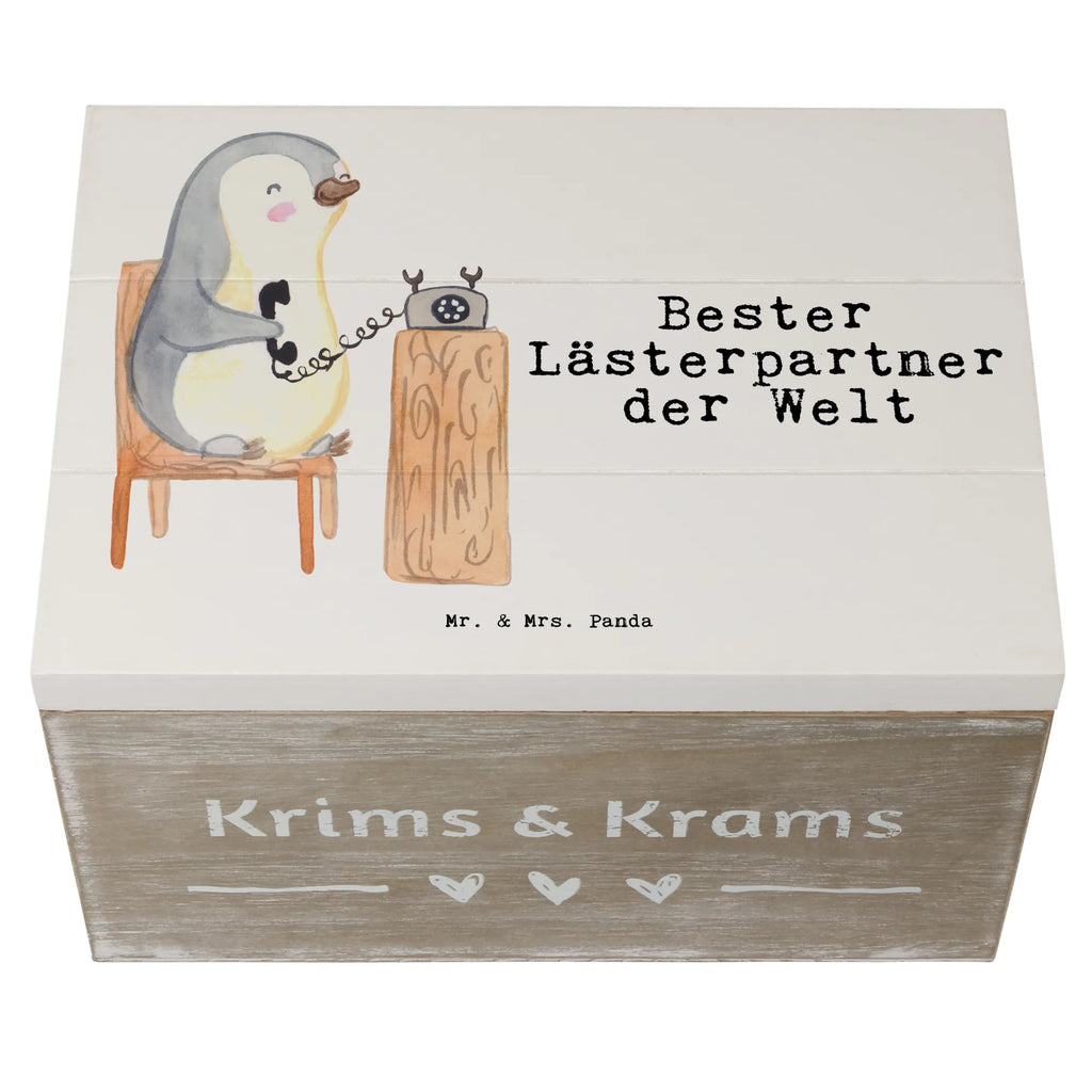 Holzkiste Pinguin Bester Lästerpartner der Welt Holzkiste, Kiste, Schatzkiste, Truhe, Schatulle, XXL, Erinnerungsbox, Erinnerungskiste, Dekokiste, Aufbewahrungsbox, Geschenkbox, Geschenkdose, für, Dankeschön, Geschenk, Schenken, Geburtstag, Geburtstagsgeschenk, Geschenkidee, Danke, Bedanken, Mitbringsel, Freude machen, Geschenktipp, Lästerpartner, Lesterpartner, lestern, Lästerschwester, Lästern, beste Freundin, Freundin, Spaß, bff