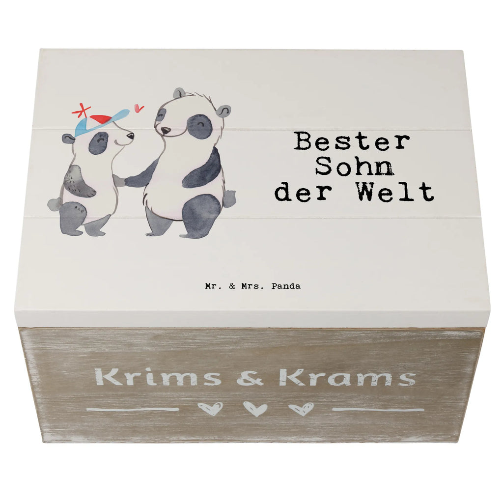 Holzkiste Panda Bester Sohn der Welt Holzkiste, Kiste, Schatzkiste, Truhe, Schatulle, XXL, Erinnerungsbox, Erinnerungskiste, Dekokiste, Aufbewahrungsbox, Geschenkbox, Geschenkdose, für, Dankeschön, Geschenk, Schenken, Geburtstag, Geburtstagsgeschenk, Geschenkidee, Danke, Bedanken, Mitbringsel, Freude machen, Geschenktipp, Sohn, Sohnemann, Söhnchen, Bube, Bub, Nachwuchs, Nachkomme, Kind, Familie, Vater, Belohnung