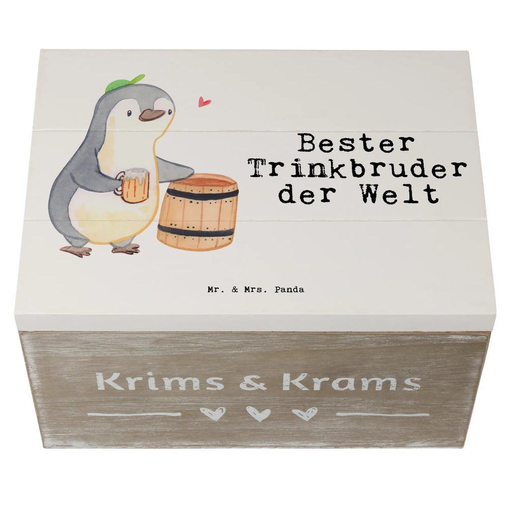 Holzkiste Pinguin Bester Trinkbruder der Welt Holzkiste, Kiste, Schatzkiste, Truhe, Schatulle, XXL, Erinnerungsbox, Erinnerungskiste, Dekokiste, Aufbewahrungsbox, Geschenkbox, Geschenkdose, für, Dankeschön, Geschenk, Schenken, Geburtstag, Geburtstagsgeschenk, Geschenkidee, Danke, Bedanken, Mitbringsel, Freude machen, Geschenktipp, Trinkbruder, Trinkkumpel, Kumpel, Saufkumpane, Kumpane, Trinken, Party, Kleinigkeit