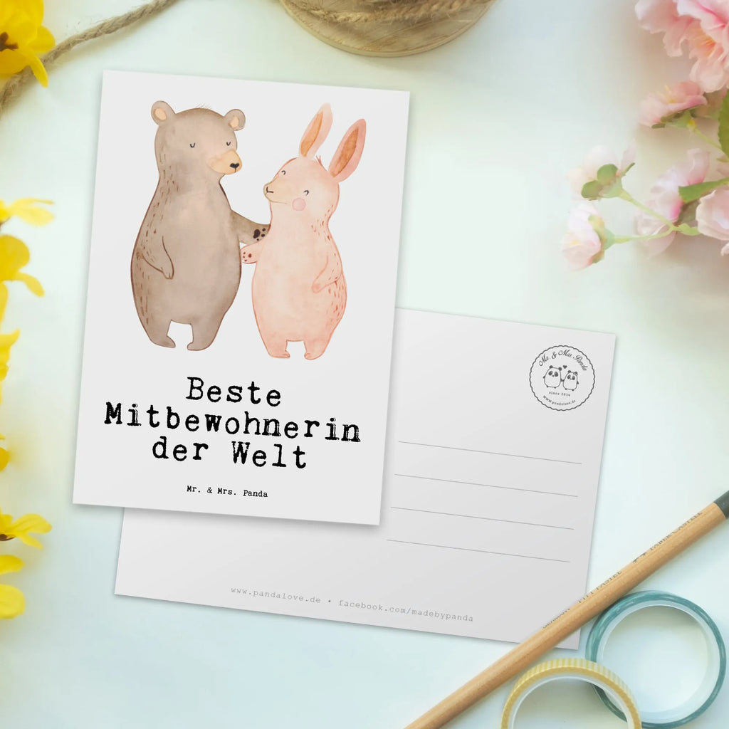 Postkarte Hase Beste Mitbewohnerin der Welt Postkarte, Karte, Geschenkkarte, Grußkarte, Einladung, Ansichtskarte, Geburtstagskarte, Einladungskarte, Dankeskarte, Ansichtskarten, Einladung Geburtstag, Einladungskarten Geburtstag, für, Dankeschön, Geschenk, Schenken, Geburtstag, Geburtstagsgeschenk, Geschenkidee, Danke, Bedanken, Mitbringsel, Freude machen, Geschenktipp, Mitbewohnerin, WG, Zimmernachbarin, Wohngemeinschaft, WG-Bewohnerin, Zimmerkollegin, Zimmergenossin, Stubenkameradin