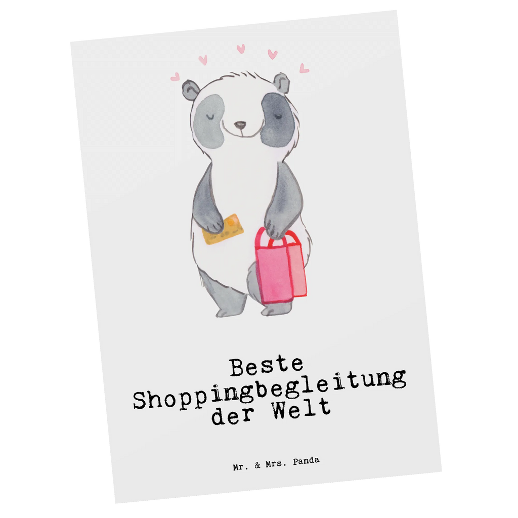 Postkarte Panda Beste Shoppingbegleitung der Welt Postkarte, Karte, Geschenkkarte, Grußkarte, Einladung, Ansichtskarte, Geburtstagskarte, Einladungskarte, Dankeskarte, Ansichtskarten, Einladung Geburtstag, Einladungskarten Geburtstag, für, Dankeschön, Geschenk, Schenken, Geburtstag, Geburtstagsgeschenk, Geschenkidee, Danke, Bedanken, Mitbringsel, Freude machen, Geschenktipp, Shoppingbegleitung, Shoppingpartner, Begleitung, Shoppen, Partner, Freundin, Freund, bff, Shopping, Einkaufen, Shopping-Queen, Queen, Bester