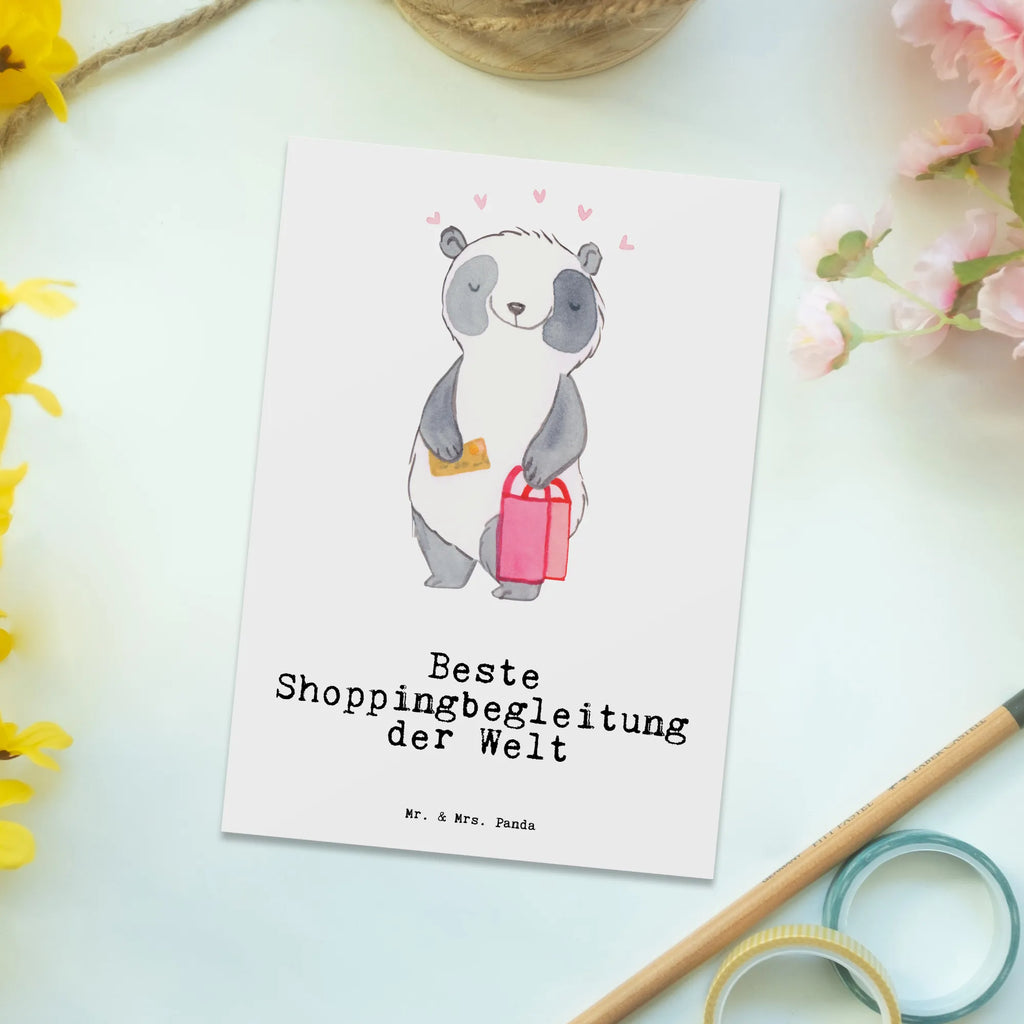 Postkarte Panda Beste Shoppingbegleitung der Welt Postkarte, Karte, Geschenkkarte, Grußkarte, Einladung, Ansichtskarte, Geburtstagskarte, Einladungskarte, Dankeskarte, Ansichtskarten, Einladung Geburtstag, Einladungskarten Geburtstag, für, Dankeschön, Geschenk, Schenken, Geburtstag, Geburtstagsgeschenk, Geschenkidee, Danke, Bedanken, Mitbringsel, Freude machen, Geschenktipp, Shoppingbegleitung, Shoppingpartner, Begleitung, Shoppen, Partner, Freundin, Freund, bff, Shopping, Einkaufen, Shopping-Queen, Queen, Bester