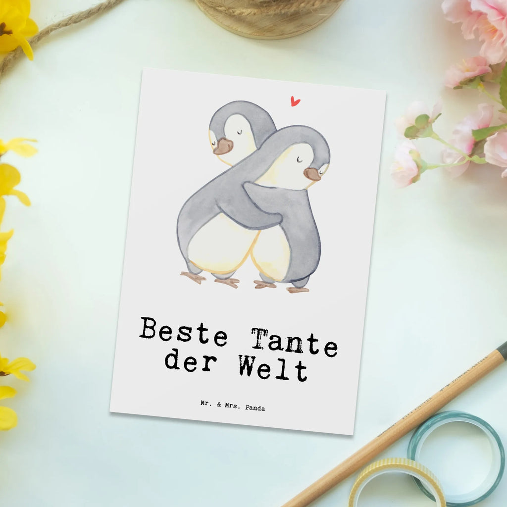 Postkarte Pinguin Beste Tante der Welt Postkarte, Karte, Geschenkkarte, Grußkarte, Einladung, Ansichtskarte, Geburtstagskarte, Einladungskarte, Dankeskarte, Ansichtskarten, Einladung Geburtstag, Einladungskarten Geburtstag, für, Dankeschön, Geschenk, Schenken, Geburtstag, Geburtstagsgeschenk, Geschenkidee, Danke, Bedanken, Mitbringsel, Freude machen, Geschenktipp, Tante, Patentante, Paten Tante, Lieblingstante, Taufpartner, Taufe, Familie, Kleinigkeit, Nichte, Neffe