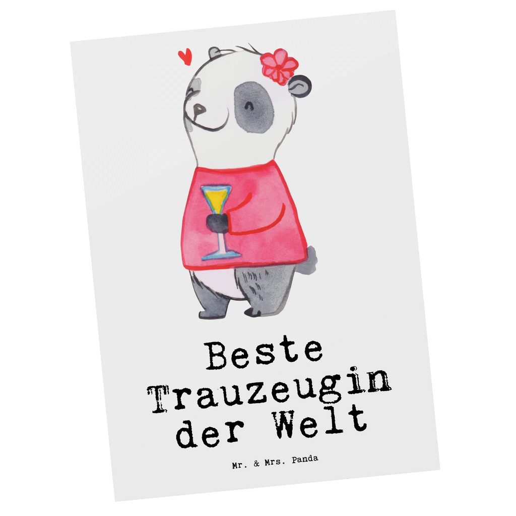 Postkarte Panda Beste Trauzeugin der Welt Postkarte, Karte, Geschenkkarte, Grußkarte, Einladung, Ansichtskarte, Geburtstagskarte, Einladungskarte, Dankeskarte, Ansichtskarten, Einladung Geburtstag, Einladungskarten Geburtstag, für, Dankeschön, Geschenk, Schenken, Geburtstag, Geburtstagsgeschenk, Geschenkidee, Danke, Bedanken, Mitbringsel, Freude machen, Geschenktipp, Trauzeugin, Trauhzeugin, Freundin, Hochzeit, Heirat, JGA, Trauung, Kirche, Standesamt, Braut