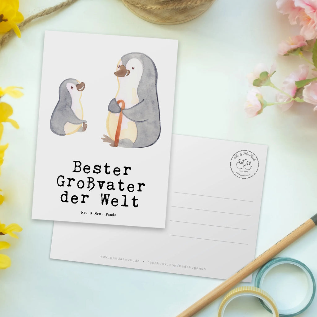 Postkarte Pinguin Bester Großvater der Welt Postkarte, Karte, Geschenkkarte, Grußkarte, Einladung, Ansichtskarte, Geburtstagskarte, Einladungskarte, Dankeskarte, Ansichtskarten, Einladung Geburtstag, Einladungskarten Geburtstag, für, Dankeschön, Geschenk, Schenken, Geburtstag, Geburtstagsgeschenk, Geschenkidee, Danke, Bedanken, Mitbringsel, Freude machen, Geschenktipp, Großvater, Grossvater, Opa, Opi. Großpapa, Großeltern, Enkel, Enkelin, Enkelkind, Kleinigkeit, Oppa, Oppi, Bester