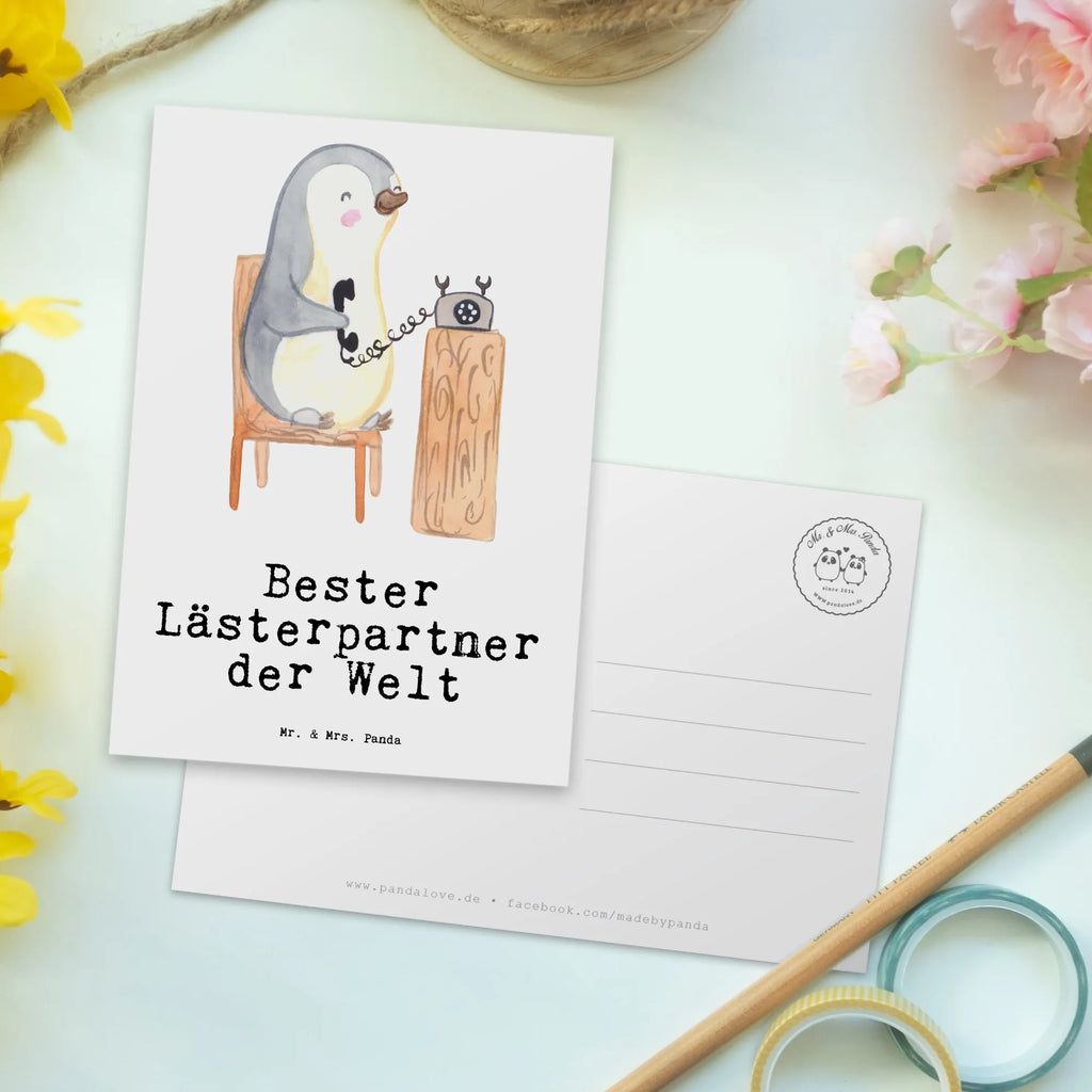 Postkarte Pinguin Bester Lästerpartner der Welt Postkarte, Karte, Geschenkkarte, Grußkarte, Einladung, Ansichtskarte, Geburtstagskarte, Einladungskarte, Dankeskarte, Ansichtskarten, Einladung Geburtstag, Einladungskarten Geburtstag, für, Dankeschön, Geschenk, Schenken, Geburtstag, Geburtstagsgeschenk, Geschenkidee, Danke, Bedanken, Mitbringsel, Freude machen, Geschenktipp, Lästerpartner, Lesterpartner, lestern, Lästerschwester, Lästern, beste Freundin, Freundin, Spaß, bff