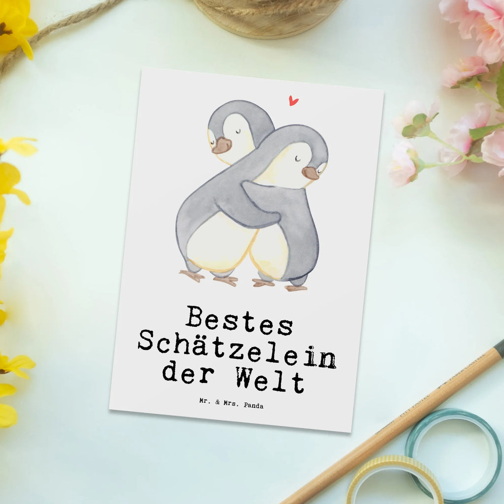 Postkarte Pinguin Bestes Schätzelein der Welt Postkarte, Karte, Geschenkkarte, Grußkarte, Einladung, Ansichtskarte, Geburtstagskarte, Einladungskarte, Dankeskarte, Ansichtskarten, Einladung Geburtstag, Einladungskarten Geburtstag, für, Dankeschön, Geschenk, Schenken, Geburtstag, Geburtstagsgeschenk, Geschenkidee, Danke, Bedanken, Mitbringsel, Freude machen, Geschenktipp, Schätzelein, Schätzchen, Schatz, Schatzi, Ehemann, Ehefrau, Freundin, Freund, Frau, Mann, Kosename, Hochzeitstag