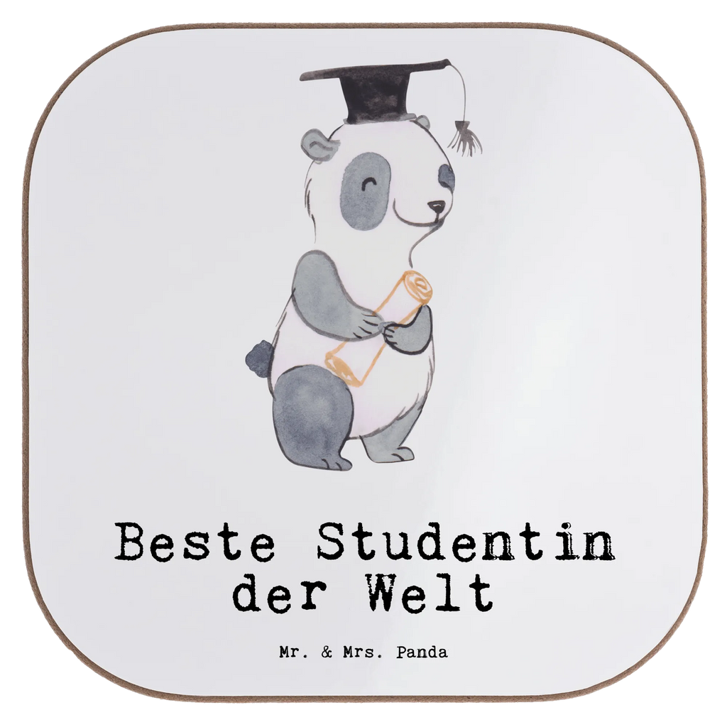 Quadratische Untersetzer Panda Beste Studentin der Welt Untersetzer, Bierdeckel, Glasuntersetzer, Untersetzer Gläser, Getränkeuntersetzer, Untersetzer aus Holz, Untersetzer für Gläser, Korkuntersetzer, Untersetzer Holz, Holzuntersetzer, Tassen Untersetzer, Untersetzer Design, für, Dankeschön, Geschenk, Schenken, Geburtstag, Geburtstagsgeschenk, Geschenkidee, Danke, Bedanken, Mitbringsel, Freude machen, Geschenktipp, Studentin, Studium, Tochter, Spaß, Musterschülerin, lustig, Studienabschluss, witzig, Universität, Abschluss, Alumni, Uni, Studenten, Hochschule