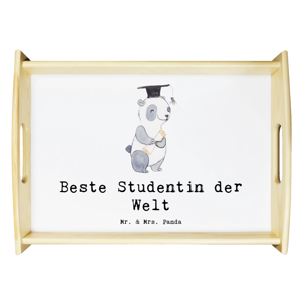 Serviertablett Panda Beste Studentin der Welt Serviertablett, Tablett, Holztablett, Küchentablett, Dekotablett, Frühstückstablett, für, Dankeschön, Geschenk, Schenken, Geburtstag, Geburtstagsgeschenk, Geschenkidee, Danke, Bedanken, Mitbringsel, Freude machen, Geschenktipp, Studentin, Studium, Tochter, Spaß, Musterschülerin, lustig, Studienabschluss, witzig, Universität, Abschluss, Alumni, Uni, Studenten, Hochschule