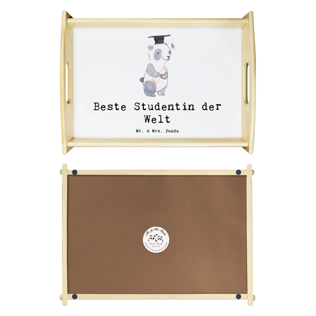 Serviertablett Panda Beste Studentin der Welt Serviertablett, Tablett, Holztablett, Küchentablett, Dekotablett, Frühstückstablett, für, Dankeschön, Geschenk, Schenken, Geburtstag, Geburtstagsgeschenk, Geschenkidee, Danke, Bedanken, Mitbringsel, Freude machen, Geschenktipp, Studentin, Studium, Tochter, Spaß, Musterschülerin, lustig, Studienabschluss, witzig, Universität, Abschluss, Alumni, Uni, Studenten, Hochschule