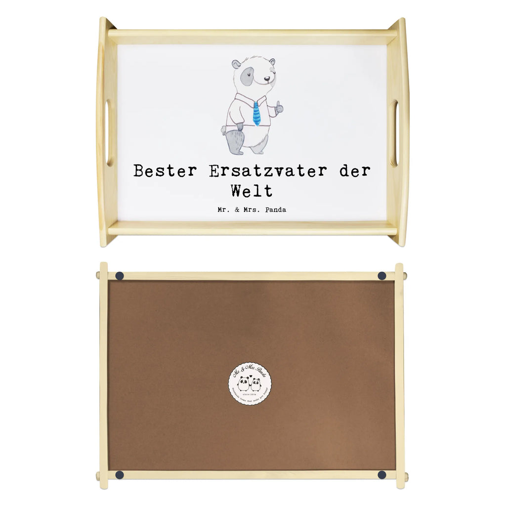 Serviertablett Panda Bester Ersatzvater der Welt Serviertablett, Tablett, Holztablett, Küchentablett, Dekotablett, Frühstückstablett, für, Dankeschön, Geschenk, Schenken, Geburtstag, Geburtstagsgeschenk, Geschenkidee, Danke, Bedanken, Mitbringsel, Freude machen, Geschenktipp, Bester, Ersatzvater, Ersatz, zweiter, Vater, Papa, Dad, Daddy, Paps, Papi, Vati, Eltern, Geschenk Vater, Mann, Familie, Kleinigkeit