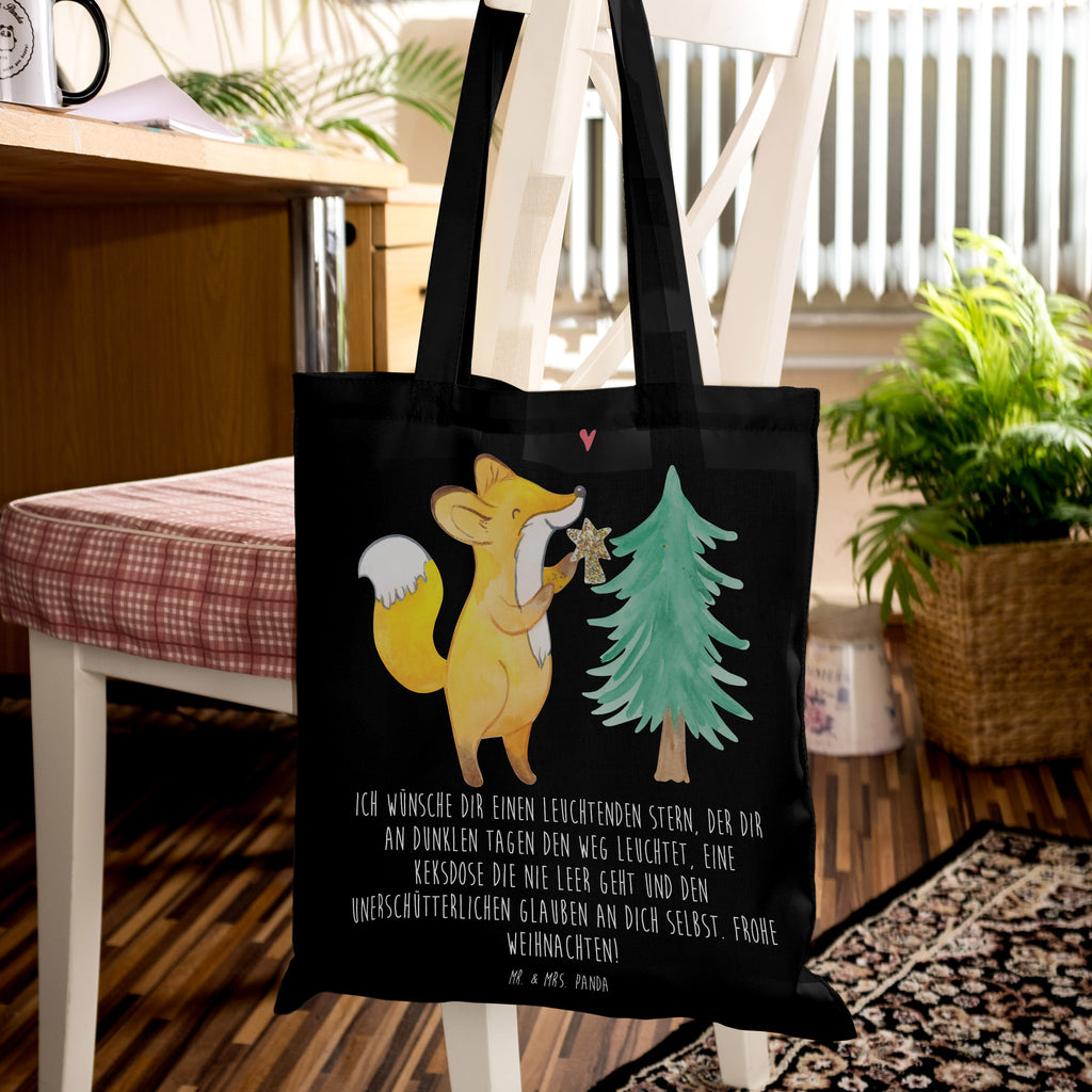 Tragetasche Fuchs  Weihnachtsbaum Beuteltasche, Beutel, Einkaufstasche, Jutebeutel, Stoffbeutel, Tasche, Shopper, Umhängetasche, Strandtasche, Schultertasche, Stofftasche, Tragetasche, Badetasche, Jutetasche, Einkaufstüte, Laptoptasche, Winter, Weihnachten, Weihnachtsdeko, Nikolaus, Advent, Heiligabend, Wintermotiv, Weihnachtsmann, Weihnachtstage, Fuchs, Schlittschuh, Weihnachtszeit, Weihnachtsdekoration