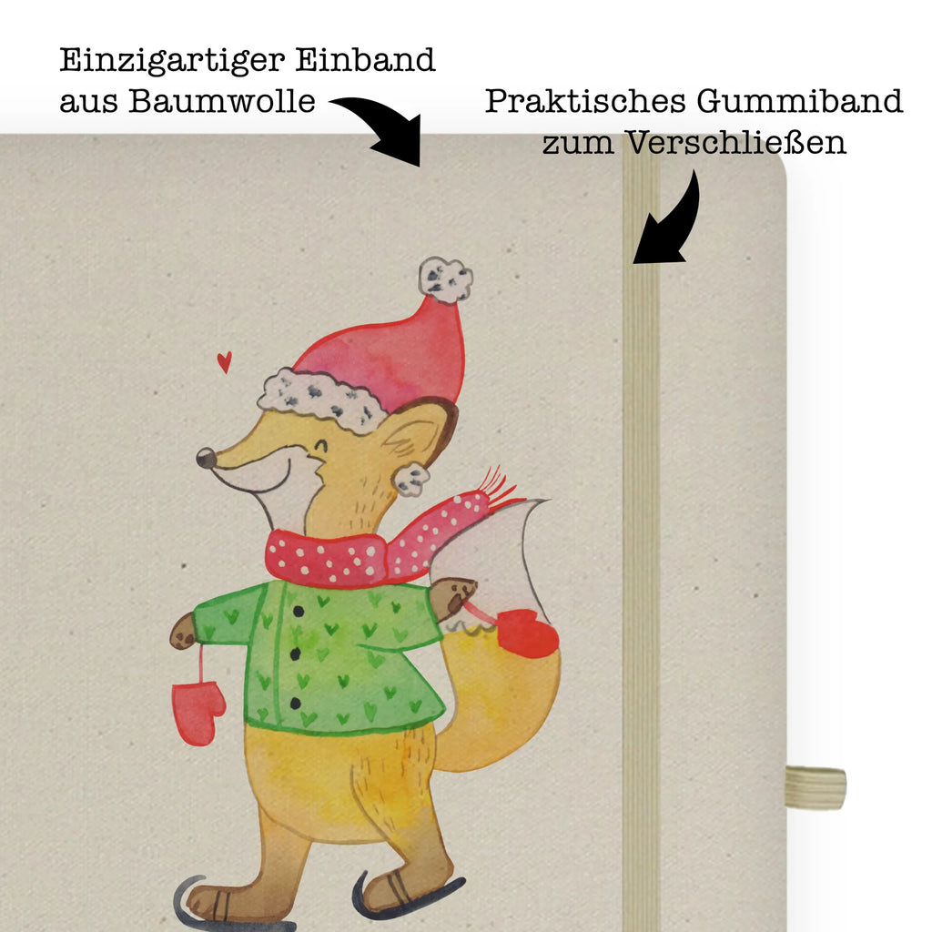 Baumwoll Notizbuch Fuchs  Schlittschuhe Notizen, Eintragebuch, Tagebuch, Notizblock, Adressbuch, Journal, Kladde, Skizzenbuch, Notizheft, Schreibbuch, Schreibheft, Winter, Weihnachten, Weihnachtsdeko, Nikolaus, Advent, Heiligabend, Wintermotiv, Weihnachtsmann, Weihnachtstage, Weihnachtsbaum, Tannenbaum, Weihnachtszeit