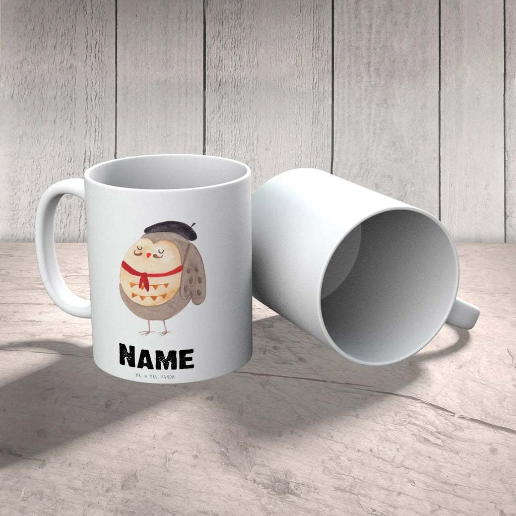 Personalisierte Tasse Eule Französisch Personalisierte Tasse, Namenstasse, Wunschname, Personalisiert, Tasse, Namen, Drucken, Tasse mit Namen, Eule, Eulen, Eule Deko, Owl, hibou, La vie est belle, das Leben ist schön, Spruch schön, Spruch Französisch, Frankreich