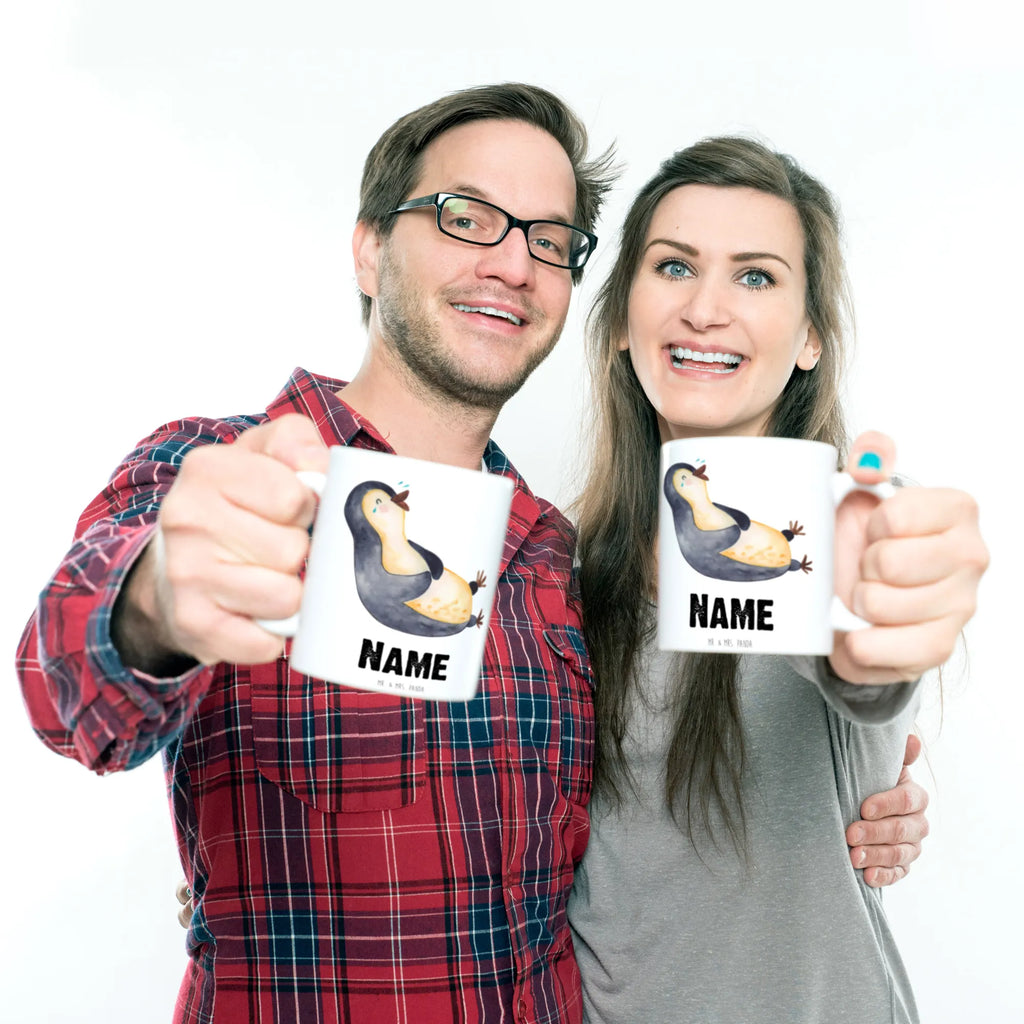 Personalisierte Tasse Pinguin lachend Personalisierte Tasse, Namenstasse, Wunschname, Personalisiert, Tasse, Namen, Drucken, Tasse mit Namen, Pinguin, Pinguine, lustiger Spruch, Optimismus, Fröhlich, Lachen, Humor, Fröhlichkeit