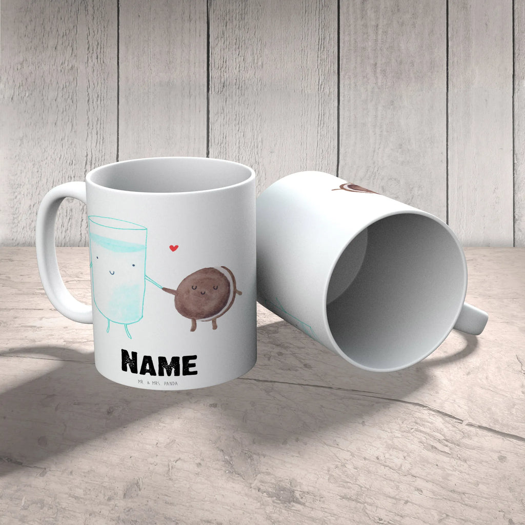 Personalisierte Tasse Milch & Keks Personalisierte Tasse, Namenstasse, Wunschname, Personalisiert, Tasse, Namen, Drucken, Tasse mit Namen, Tiermotive, Gute Laune, lustige Sprüche, Tiere, Milk, Cookie, Milch, Keks, Kekse, Kaffee, Einladung Frühstück, Motiv süß, romantisch, perfektes Paar