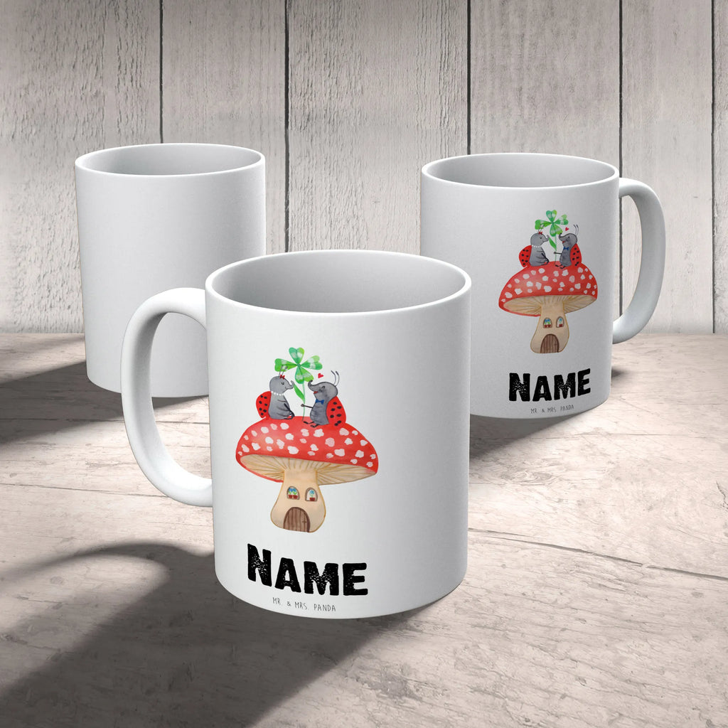 Personalisierte Tasse Marienkäfer Paar Fliegenpilz Personalisierte Tasse, Namenstasse, Wunschname, Personalisiert, Tasse, Namen, Drucken, Tasse mit Namen, Tiermotive, Gute Laune, lustige Sprüche, Tiere, Haus, Wohnung, zuhause, Fliegenpilz, Marienkäfer, Fleigenpilzhaus