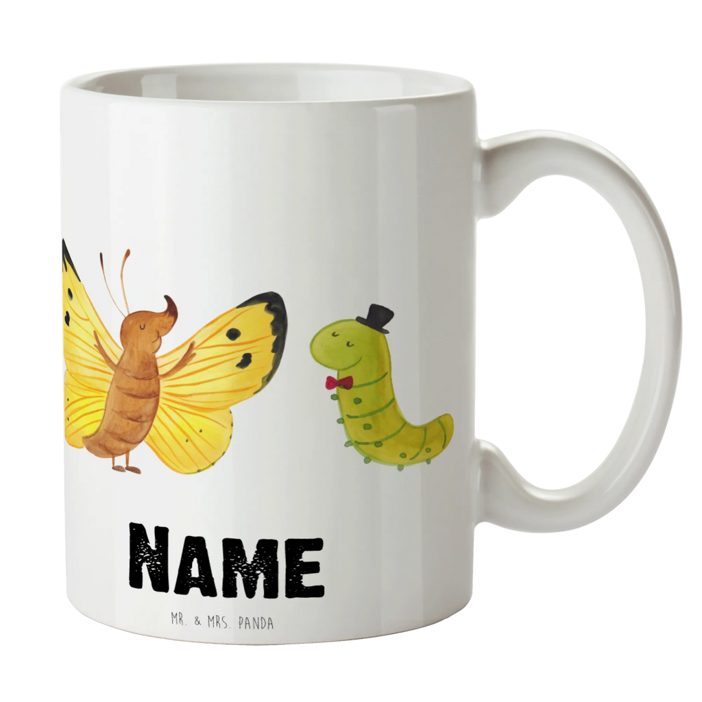 Personalisierte Tasse Raupe & Schmetterling Personalisierte Tasse, Namenstasse, Wunschname, Personalisiert, Tasse, Namen, Drucken, Tasse mit Namen, Tiermotive, Gute Laune, lustige Sprüche, Tiere, Raupe, Schmetterling, Zitronenfalter, Entwicklung, Erwachsen werden, Kokon, Hut, Hütchen, Schönheit, Aufwachsen