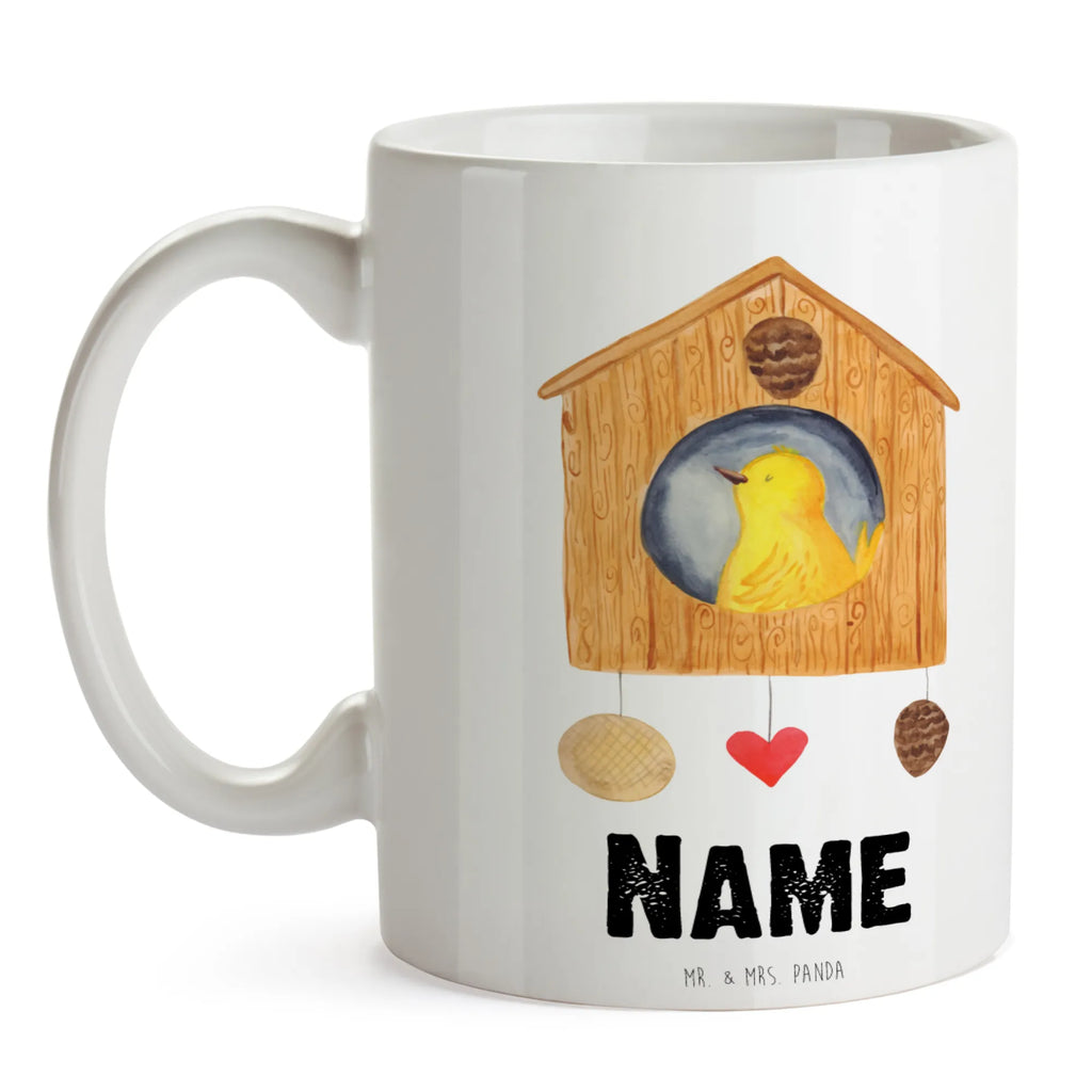 Personalisierte Tasse Vogelhaus sweet Home Personalisierte Tasse, Namenstasse, Wunschname, Personalisiert, Tasse, Namen, Drucken, Tasse mit Namen, Tiermotive, Gute Laune, lustige Sprüche, Tiere, Vogelhaus, Vogel, Home sweet Home, Einzug, Umzug, Geschenk, Einzugsgeschenk, Hausbau, Haus