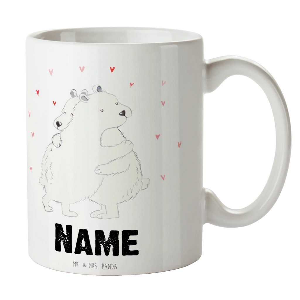 Personalisierte Tasse Eisbär Umarmen Personalisierte Tasse, Namenstasse, Wunschname, Personalisiert, Tasse, Namen, Drucken, Tasse mit Namen, Tiermotive, Gute Laune, lustige Sprüche, Tiere