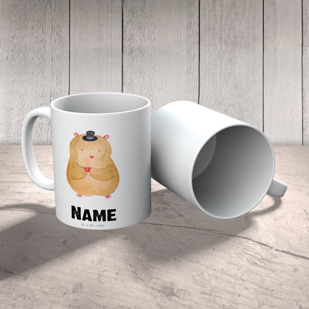 Personalisierte Tasse Hamster mit Hut Personalisierte Tasse, Namenstasse, Wunschname, Personalisiert, Tasse, Namen, Drucken, Tasse mit Namen, Tiermotive, Gute Laune, lustige Sprüche, Tiere, Hamster, Hut, Magier, Zylinder, Zwerghamster, Zauberer