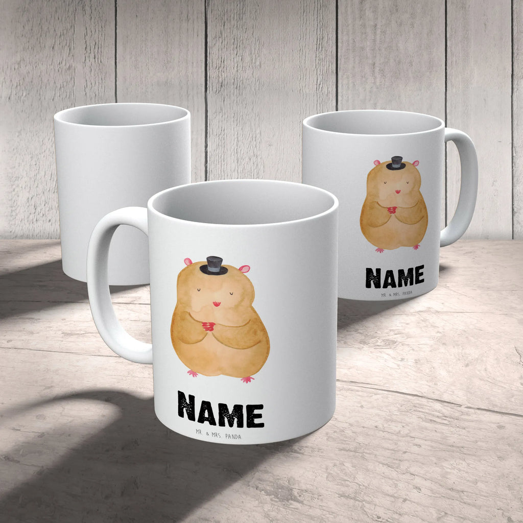 Personalisierte Tasse Hamster mit Hut Personalisierte Tasse, Namenstasse, Wunschname, Personalisiert, Tasse, Namen, Drucken, Tasse mit Namen, Tiermotive, Gute Laune, lustige Sprüche, Tiere, Hamster, Hut, Magier, Zylinder, Zwerghamster, Zauberer