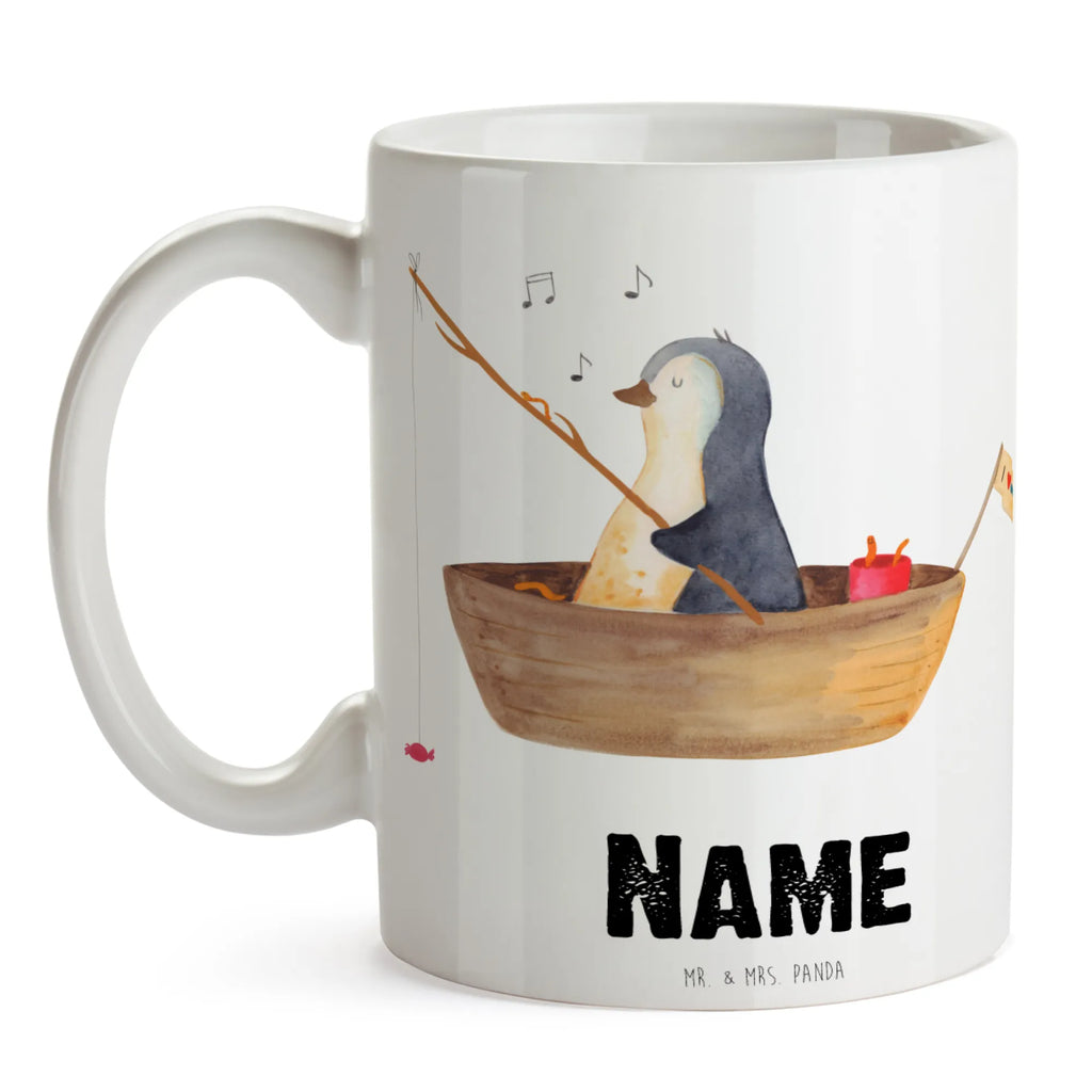 Personalisierte Tasse Pinguin Angelboot Personalisierte Tasse, Namenstasse, Wunschname, Personalisiert, Tasse, Namen, Drucken, Tasse mit Namen, Pinguin, Pinguine, Angeln, Boot, Angelboot, Lebenslust, Leben, genießen, Motivation, Neustart, Neuanfang, Trennung, Scheidung, Geschenkidee Liebeskummer