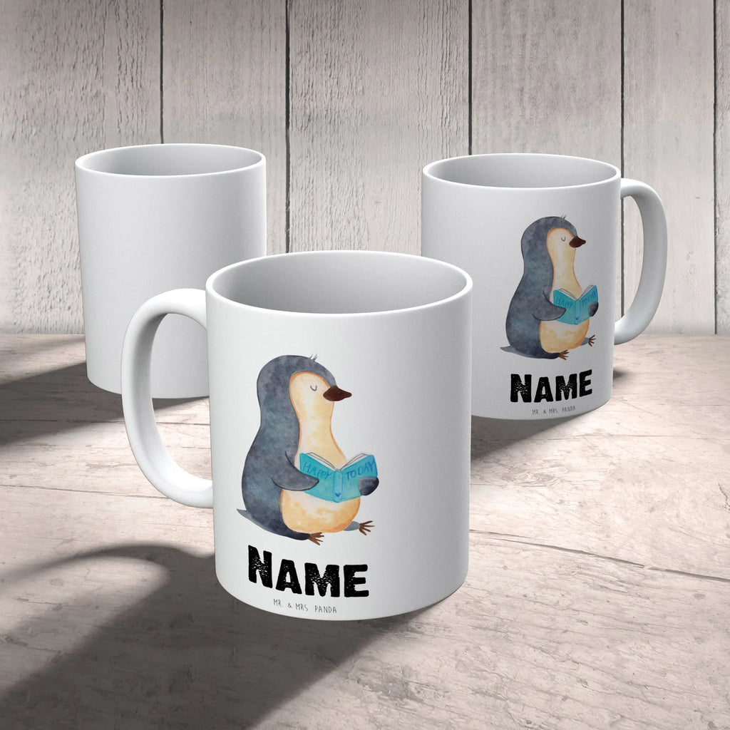 Personalisierte Tasse Pinguin Buch Personalisierte Tasse, Namenstasse, Wunschname, Personalisiert, Tasse, Namen, Drucken, Tasse mit Namen, Pinguin, Pinguine, Buch, Lesen, Bücherwurm, Nichtstun, Faulenzen, Ferien, Urlaub, Freizeit