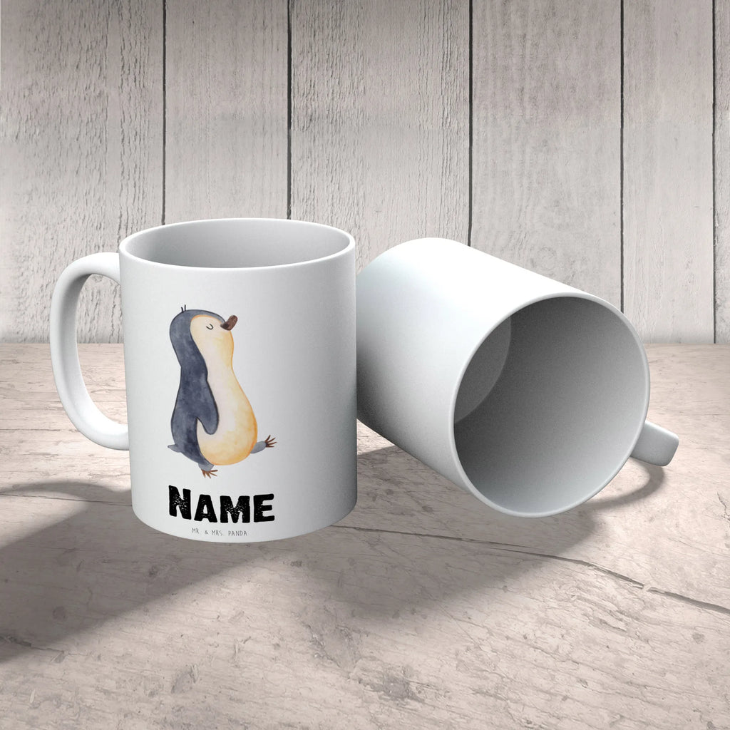 Personalisierte Tasse Pinguin marschierend Personalisierte Tasse, Namenstasse, Wunschname, Personalisiert, Tasse, Namen, Drucken, Tasse mit Namen, Pinguin, Pinguine, Frühaufsteher, Langschläfer, Bruder, Schwester, Familie