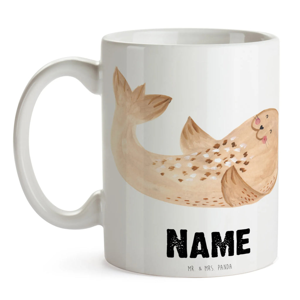 Personalisierte Tasse Robbe Liegen Personalisierte Tasse, Namenstasse, Wunschname, Personalisiert, Tasse, Namen, Drucken, Tasse mit Namen, Tiermotive, Gute Laune, lustige Sprüche, Tiere, Robbe, Robben, Seehund, Strand, Meerestier, Ostsee, Nordsee, Lachen, Freude