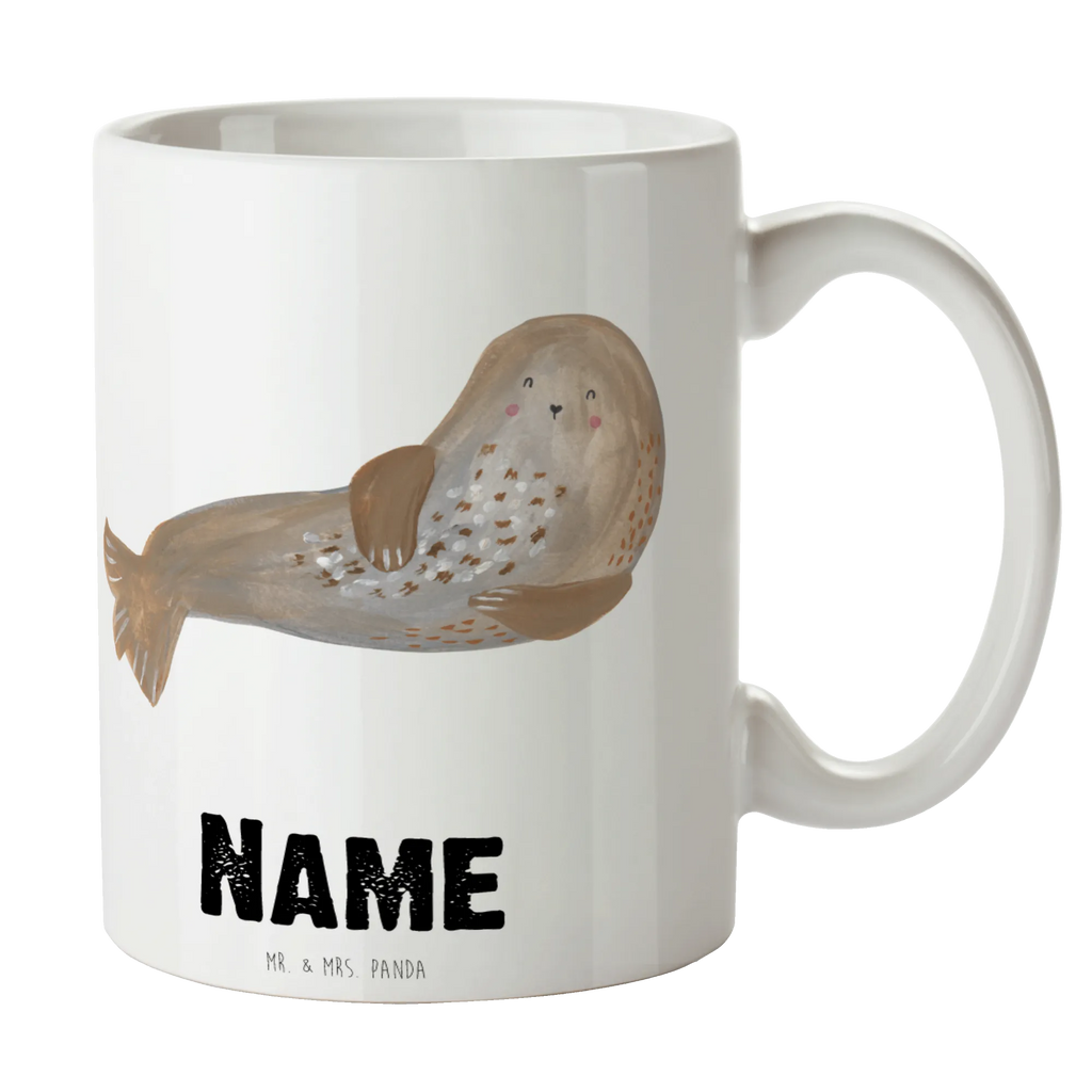 Personalisierte Tasse Robbe lachend Personalisierte Tasse, Namenstasse, Wunschname, Personalisiert, Tasse, Namen, Drucken, Tasse mit Namen, Tiermotive, Gute Laune, lustige Sprüche, Tiere, Robbe, Robben, Seehund, Strand, Meerestier, Ostsee, Nordsee