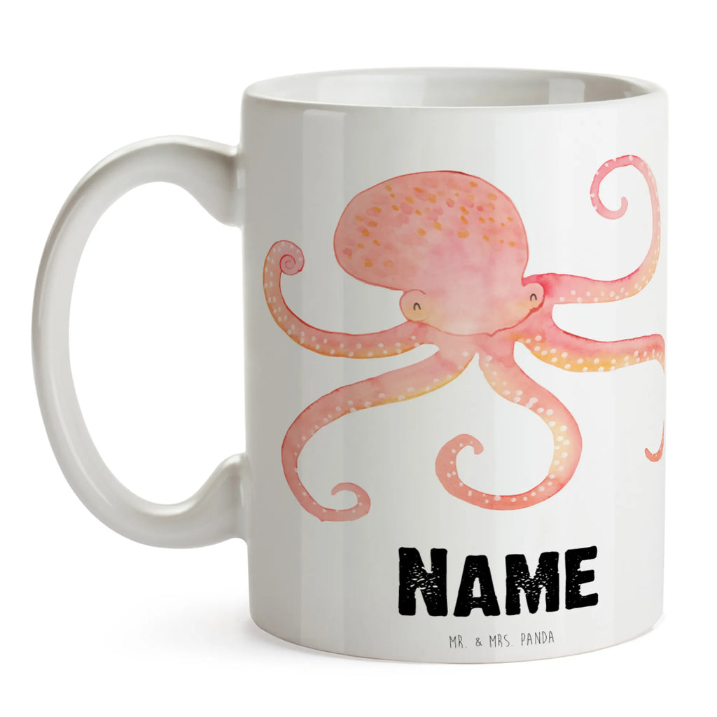 Personalisierte Tasse Tintenfisch Personalisierte Tasse, Namenstasse, Wunschname, Personalisiert, Tasse, Namen, Drucken, Tasse mit Namen, Tiermotive, Gute Laune, lustige Sprüche, Tiere, Meer, Meerestier, Krake, Tintenfisch, Arme, Wasser, Ozean