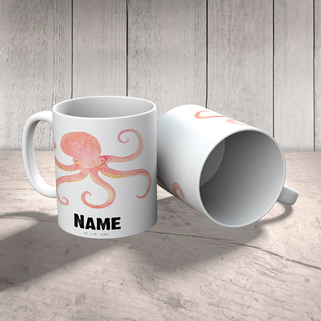 Personalisierte Tasse Tintenfisch Personalisierte Tasse, Namenstasse, Wunschname, Personalisiert, Tasse, Namen, Drucken, Tasse mit Namen, Tiermotive, Gute Laune, lustige Sprüche, Tiere, Meer, Meerestier, Krake, Tintenfisch, Arme, Wasser, Ozean