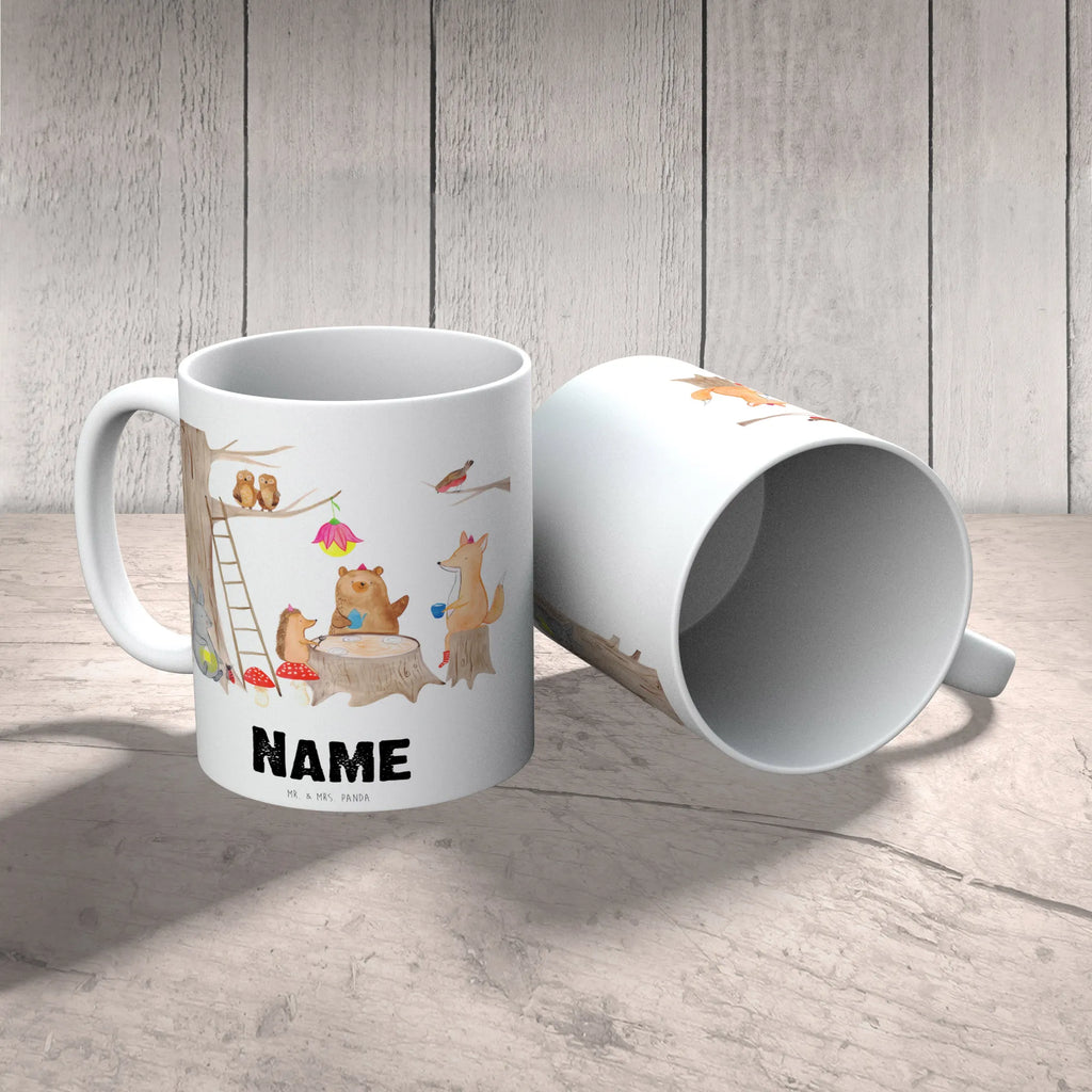 Personalisierte Tasse Waldtiere Picknick Personalisierte Tasse, Namenstasse, Wunschname, Personalisiert, Tasse, Namen, Drucken, Tasse mit Namen, Tiermotive, Gute Laune, lustige Sprüche, Tiere, Waldtiere, Picknick, Wald, Fuchs, Hase, Igel, Maus, Eichhörnchen