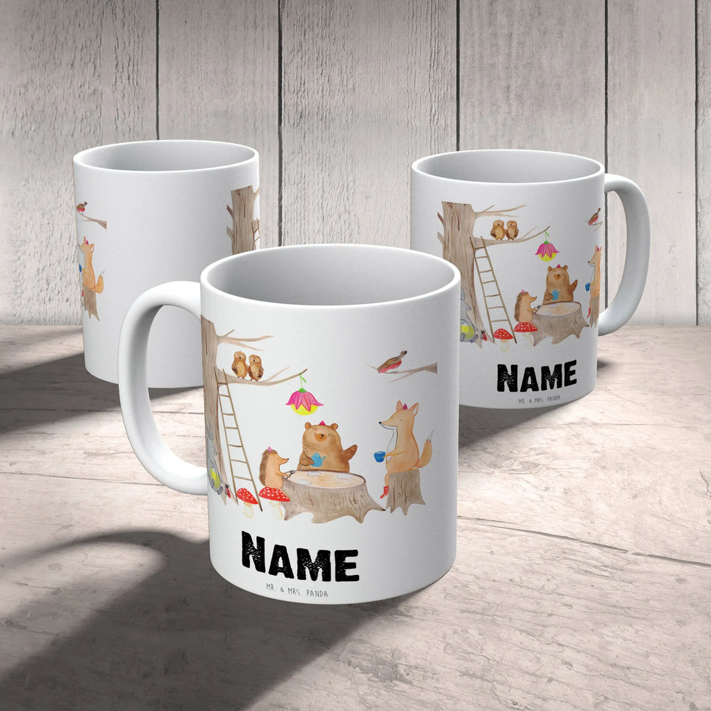 Personalisierte Tasse Waldtiere Picknick Personalisierte Tasse, Namenstasse, Wunschname, Personalisiert, Tasse, Namen, Drucken, Tasse mit Namen, Tiermotive, Gute Laune, lustige Sprüche, Tiere, Waldtiere, Picknick, Wald, Fuchs, Hase, Igel, Maus, Eichhörnchen