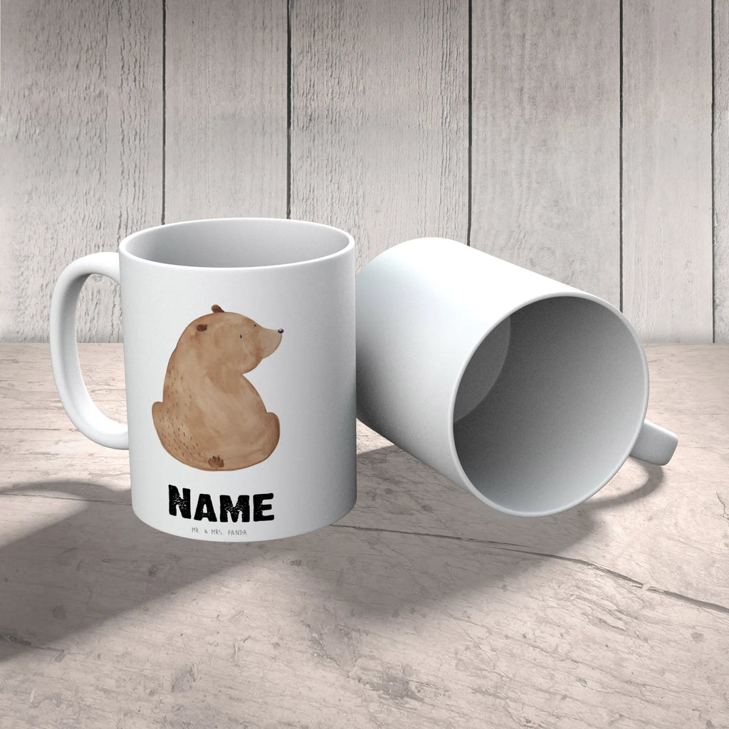 Personalisierte Tasse Bär Schulterblick Personalisierte Tasse, Namenstasse, Wunschname, Personalisiert, Tasse, Namen, Drucken, Tasse mit Namen, Bär, Teddy, Teddybär, Selbstachtung, Weltansicht, Motivation, Bären, Bärenliebe, Weisheit