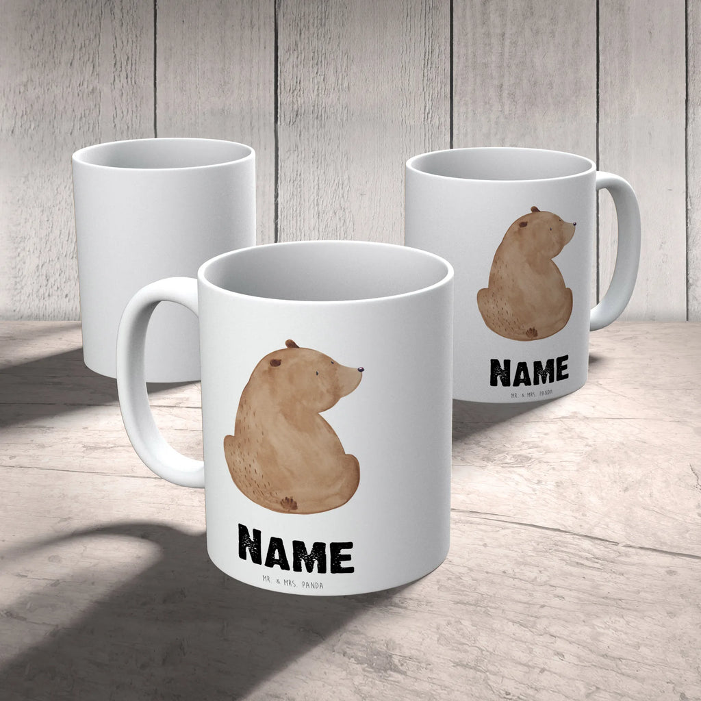 Personalisierte Tasse Bär Schulterblick Personalisierte Tasse, Namenstasse, Wunschname, Personalisiert, Tasse, Namen, Drucken, Tasse mit Namen, Bär, Teddy, Teddybär, Selbstachtung, Weltansicht, Motivation, Bären, Bärenliebe, Weisheit