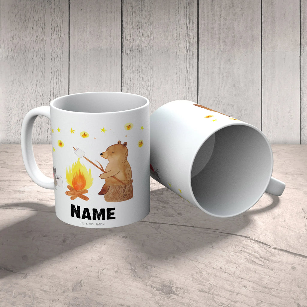 Personalisierte Tasse Bär & Marienkäfer Lagerfeuer Personalisierte Tasse, Namenstasse, Wunschname, Personalisiert, Tasse, Namen, Drucken, Tasse mit Namen, Bär, Teddy, Teddybär, Lagerfeuer