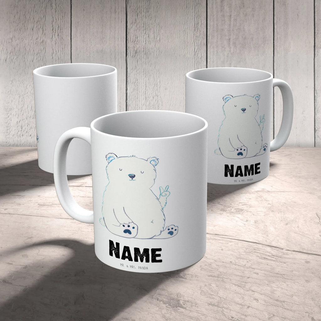 Personalisierte Tasse Eisbär Faul Personalisierte Tasse, Namenstasse, Wunschname, Personalisiert, Tasse, Namen, Drucken, Tasse mit Namen, Bär, Teddy, Teddybär, Eisbär, Nordpol, Faul, Entspannen, Relaxen, Büro, Arbeit, Bürojob, Arbeitsplatz, Homeoffice