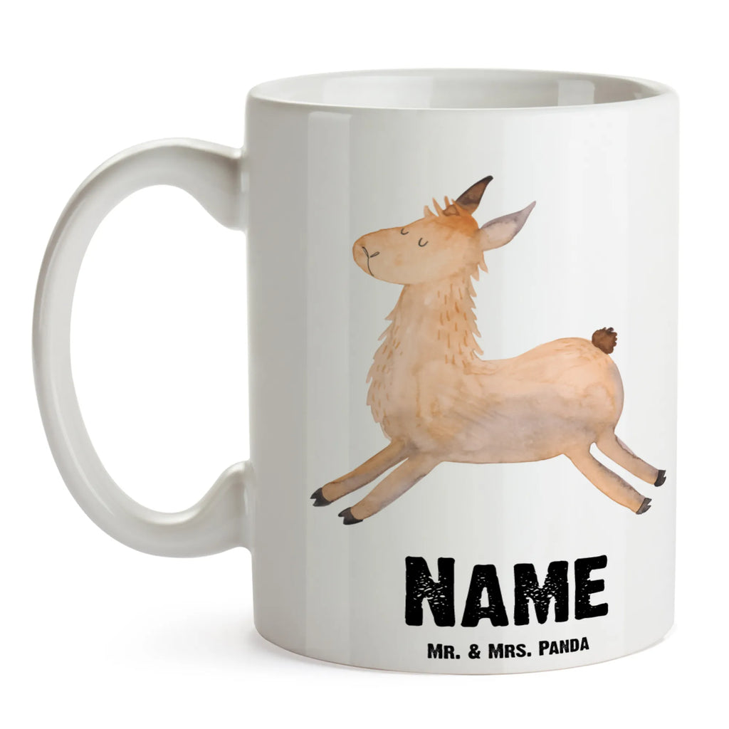 Personalisierte Tasse Lama springend Personalisierte Tasse, Namenstasse, Wunschname, Personalisiert, Tasse, Namen, Drucken, Tasse mit Namen, Lama, Alpaka, Lamas, Lieblingstag, Happy day, fröhlich, Glück, Freundin, Liebeskummer, Neustart, guten Morgen, Start, Prüfung, Abitur