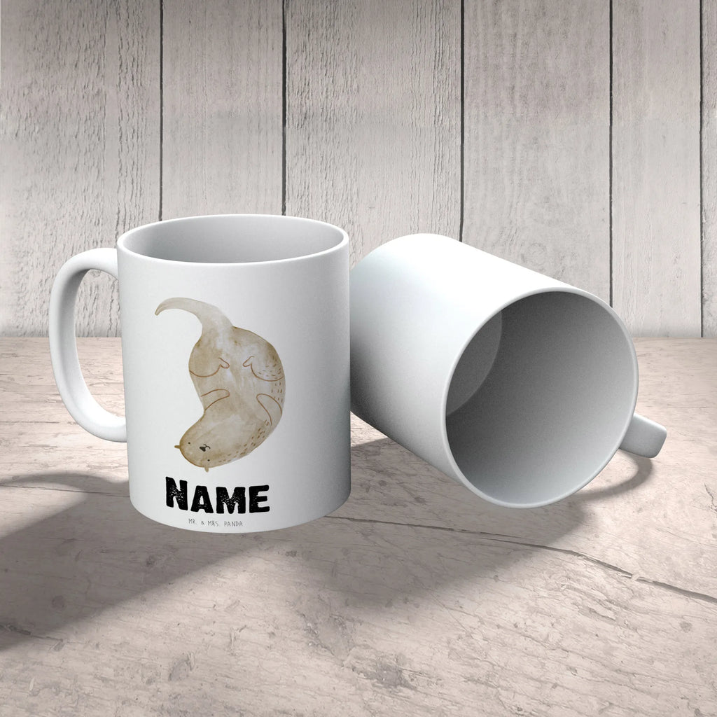 Personalisierte Tasse Otter kopfüber Personalisierte Tasse, Namenstasse, Wunschname, Personalisiert, Tasse, Namen, Drucken, Tasse mit Namen, Otter, Fischotter, Seeotter, Otter Seeotter See Otter