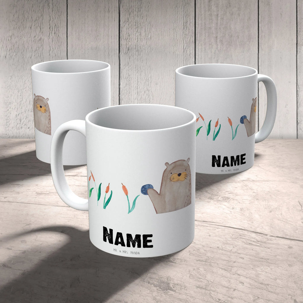 Personalisierte Tasse Otter mit Stein Personalisierte Tasse, Namenstasse, Wunschname, Personalisiert, Tasse, Namen, Drucken, Tasse mit Namen, Otter, Fischotter, Seeotter, Otter Seeotter See Otter