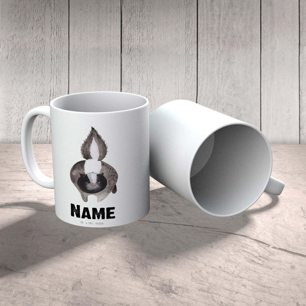 Personalisierte Tasse Stinktier Angriff Personalisierte Tasse, Namenstasse, Wunschname, Personalisiert, Tasse, Namen, Drucken, Tasse mit Namen, Stinktier, Skunk, Wildtier, Raubtier, Stinker, Stinki, wütend, Drohung