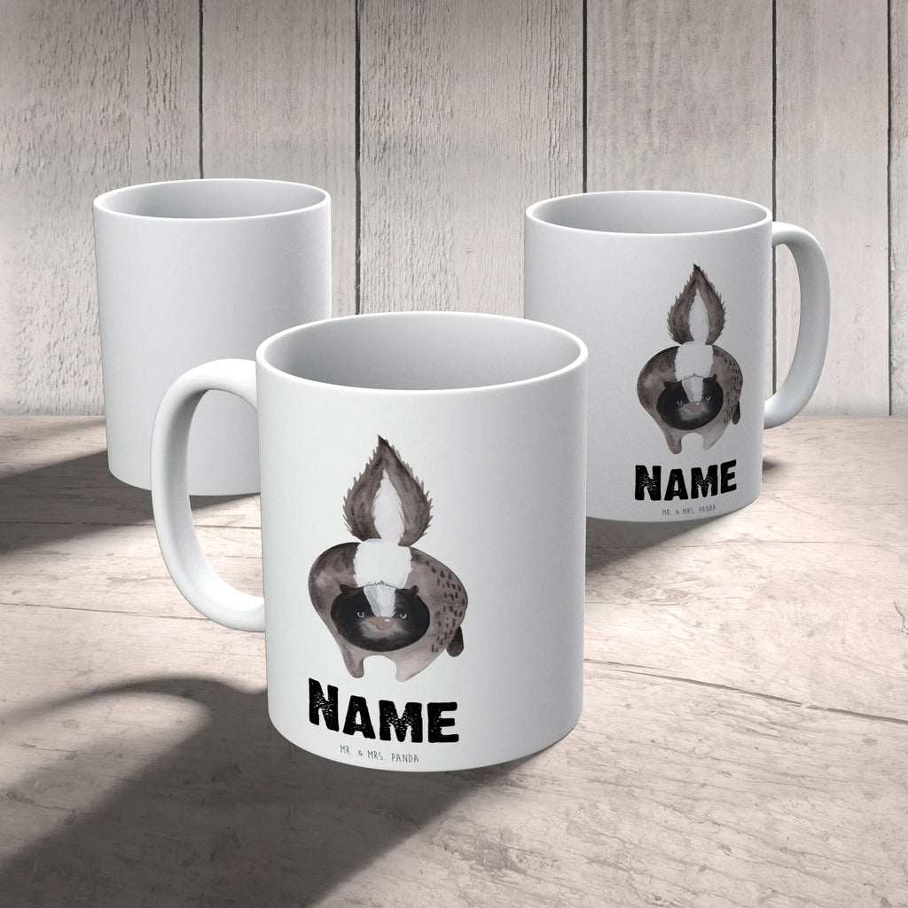 Personalisierte Tasse Stinktier Angriff Personalisierte Tasse, Namenstasse, Wunschname, Personalisiert, Tasse, Namen, Drucken, Tasse mit Namen, Stinktier, Skunk, Wildtier, Raubtier, Stinker, Stinki, wütend, Drohung