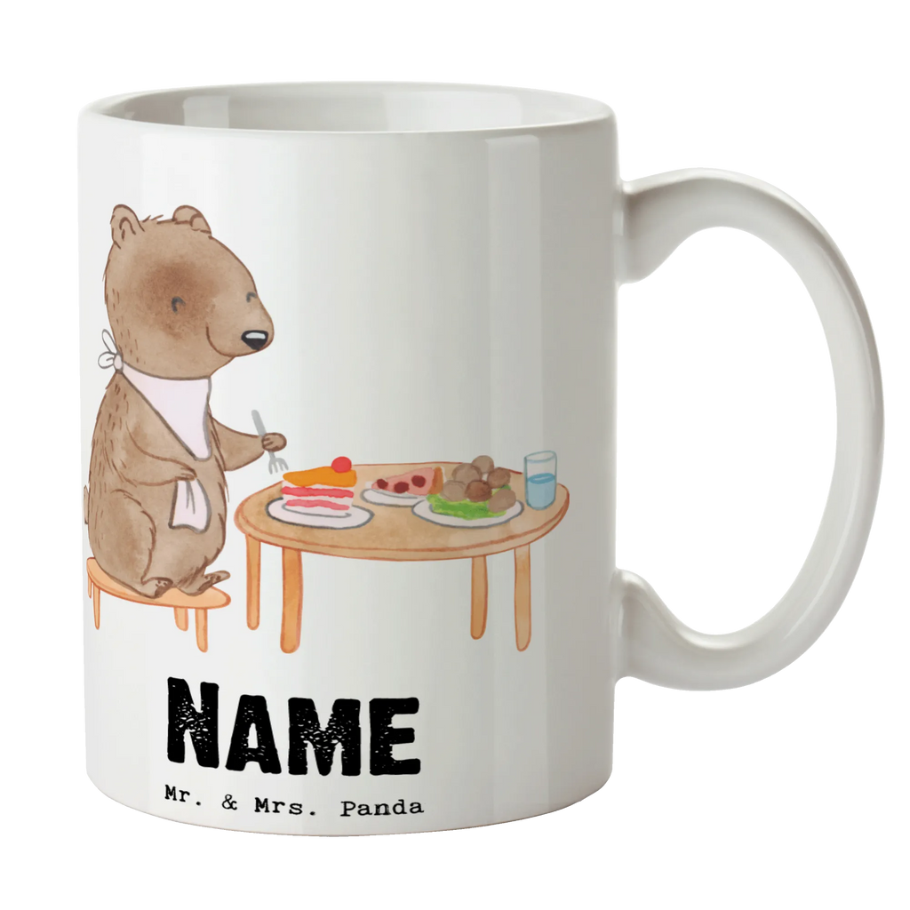 Personalisierte Tasse Bär Essen gehen Personalisierte Tasse, Namenstasse, Wunschname, Personalisiert, Tasse, Namen, Drucken, Tasse mit Namen, Geschenk, Sport, Sportart, Hobby, Schenken, Danke, Dankeschön, Auszeichnung, Gewinn, Sportler, Essen gehen, Essen, Restaurant, Restaurantbesuch