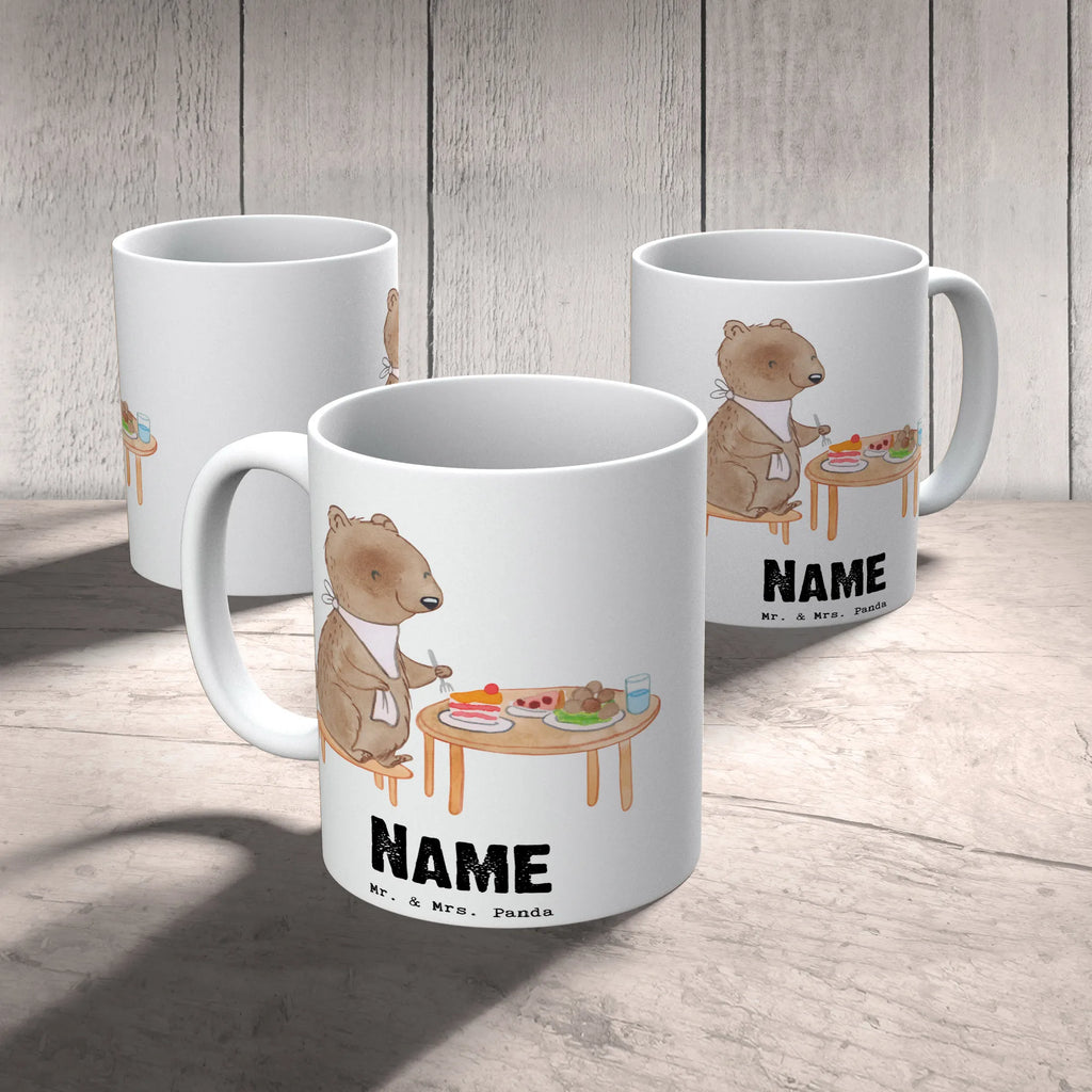 Personalisierte Tasse Bär Essen gehen Personalisierte Tasse, Namenstasse, Wunschname, Personalisiert, Tasse, Namen, Drucken, Tasse mit Namen, Geschenk, Sport, Sportart, Hobby, Schenken, Danke, Dankeschön, Auszeichnung, Gewinn, Sportler, Essen gehen, Essen, Restaurant, Restaurantbesuch