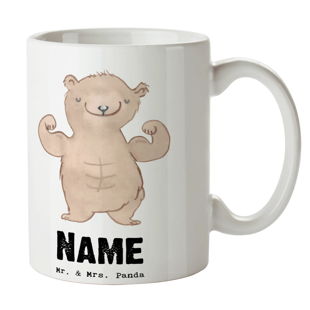 Personalisierte Tasse Bär Bodybuilding Personalisierte Tasse, Namenstasse, Wunschname, Personalisiert, Tasse, Namen, Drucken, Tasse mit Namen, Geschenk, Sport, Sportart, Hobby, Schenken, Danke, Dankeschön, Auszeichnung, Gewinn, Sportler, Bodybuilding, Muskelmasse, Körpergestaltung, Leistungssport