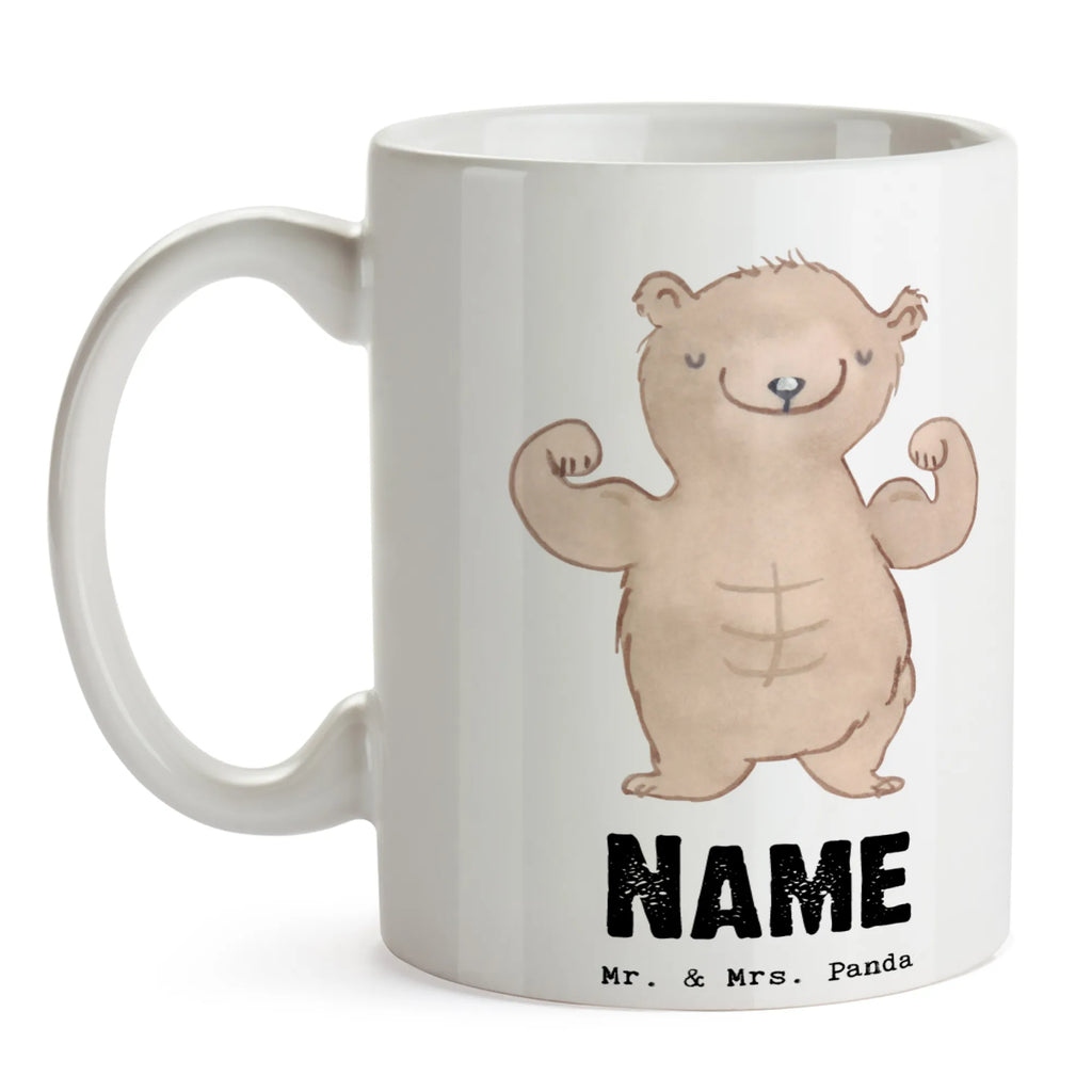 Personalisierte Tasse Bär Bodybuilding Personalisierte Tasse, Namenstasse, Wunschname, Personalisiert, Tasse, Namen, Drucken, Tasse mit Namen, Geschenk, Sport, Sportart, Hobby, Schenken, Danke, Dankeschön, Auszeichnung, Gewinn, Sportler, Bodybuilding, Muskelmasse, Körpergestaltung, Leistungssport