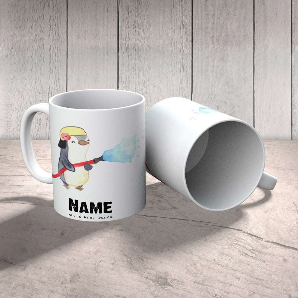 Personalisierte Tasse Feuerwehrfrau mit Herz Personalisierte Tasse, Namenstasse, Wunschname, Personalisiert, Tasse, Namen, Drucken, Tasse mit Namen, Beruf, Ausbildung, Jubiläum, Abschied, Rente, Kollege, Kollegin, Geschenk, Schenken, Arbeitskollege, Mitarbeiter, Firma, Danke, Dankeschön, Feuerwehrfrau, Feuerwehrhauptfrau, Brandschutz, Feuerwehr, freiwillige Feuerwehr